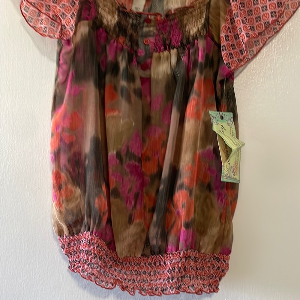 American Rag Pink Flutter Sleeve Ruffled Blouse - Picture 6 of 6